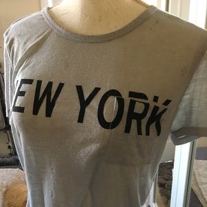 New York Graphic Sheer Short Sleeve Tee